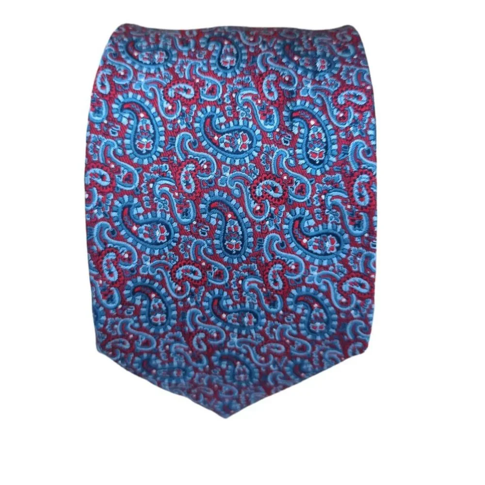 BRIONI Blue Paisley Silk Tie HANDMADE ITALY 60